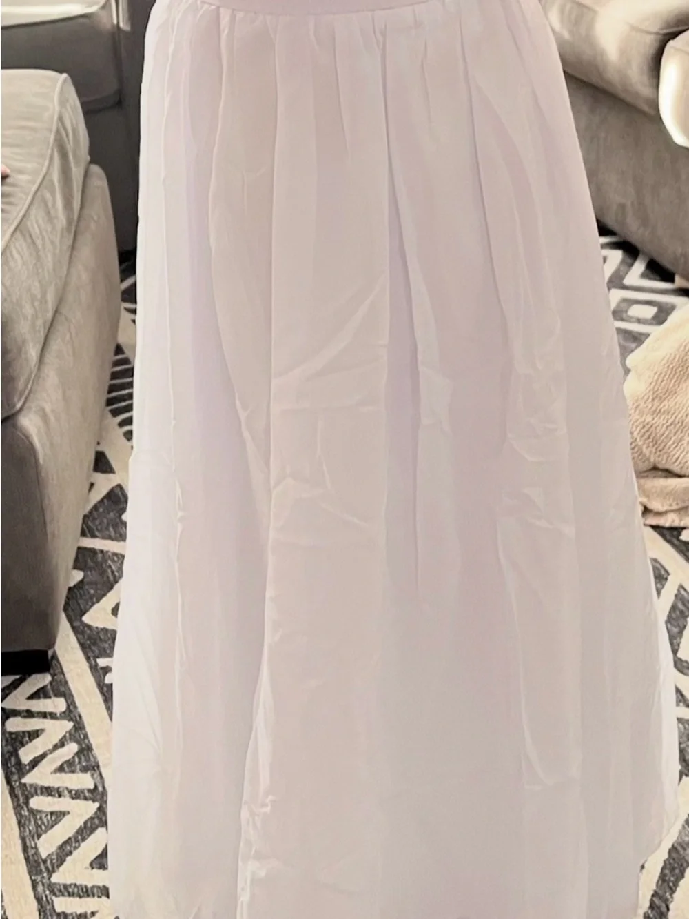 White Chiffon Flower Girl Dress with Flutter Sleeves